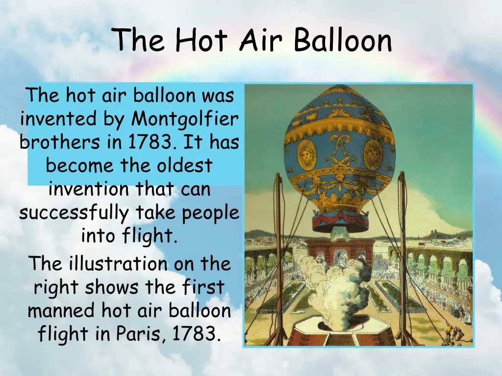 the hot air balloon