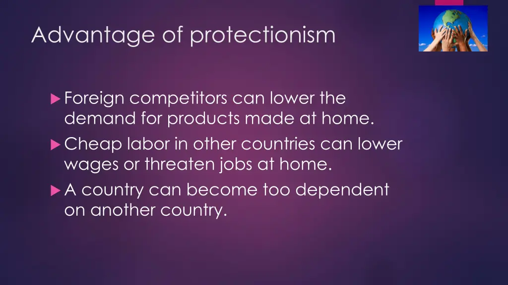 advantage of protectionism