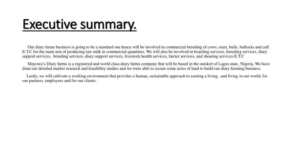 executive summary executive summary