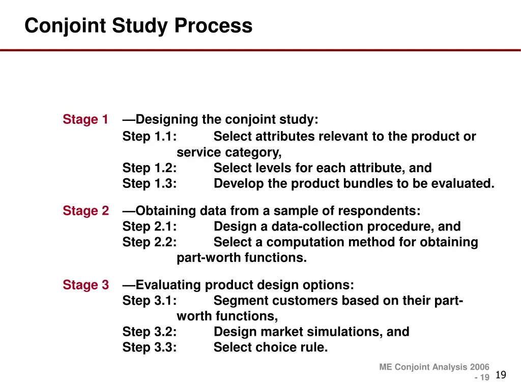 conjoint study process