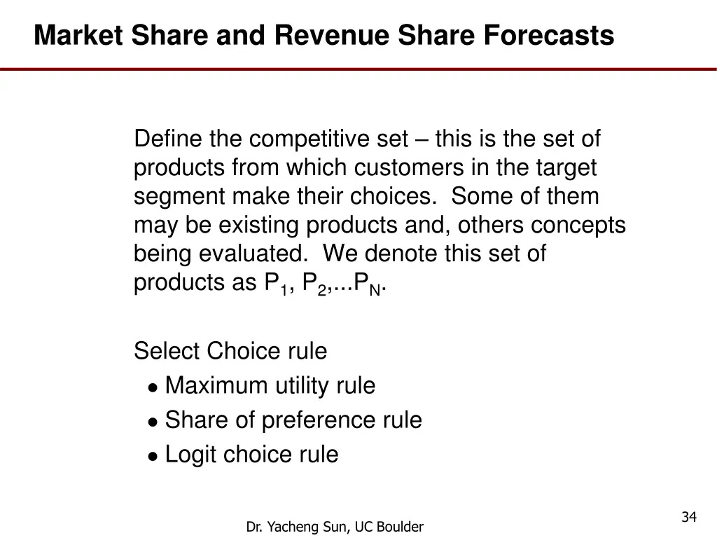 market share and revenue share forecasts