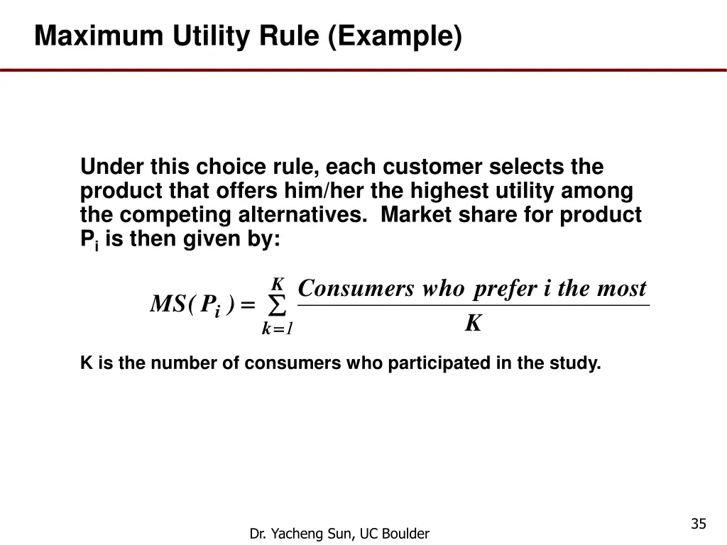 maximum utility rule example