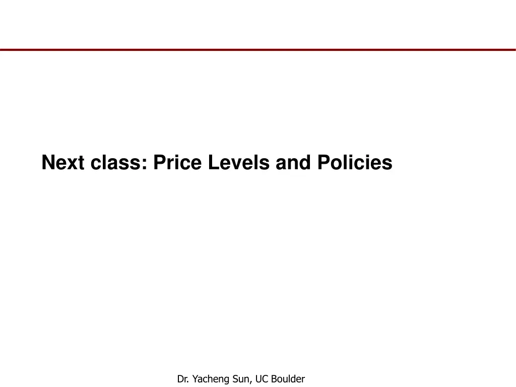 next class price levels and policies