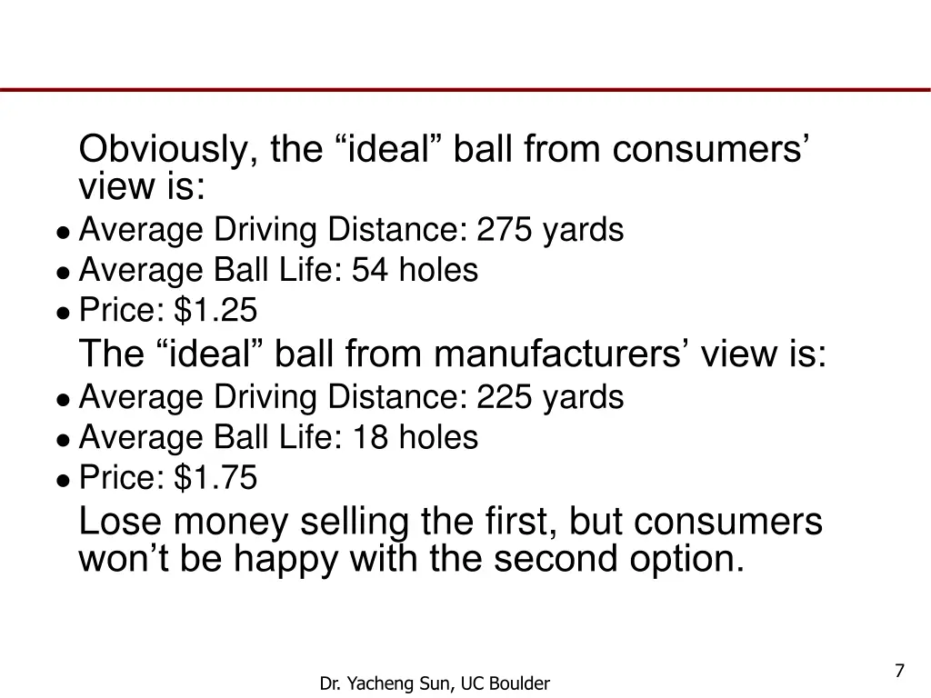 obviously the ideal ball from consumers view