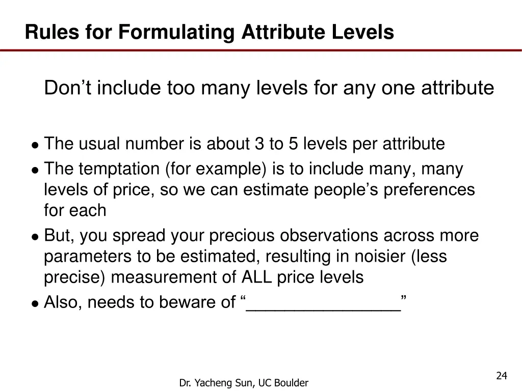 rules for formulating attribute levels 2