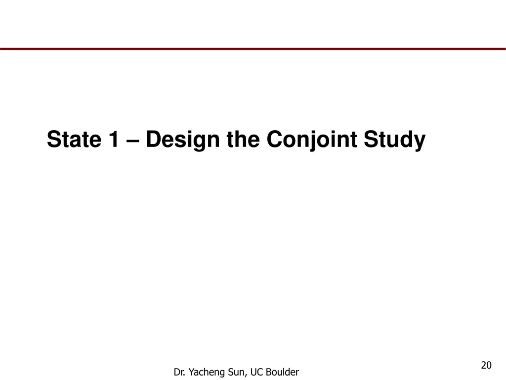 state 1 design the conjoint study