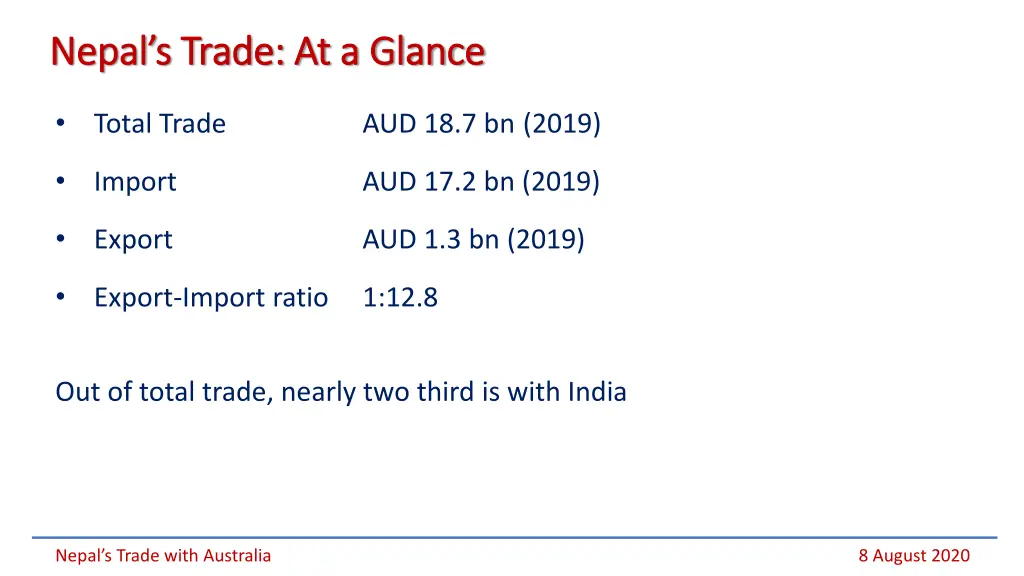 nepal s trade at a glance nepal s trade