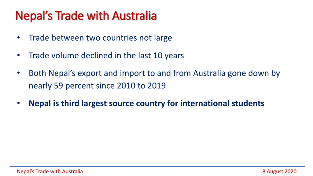 nepal s trade with australia nepal s trade with 1