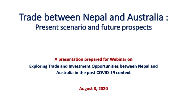 trade between nepal and australia trade between