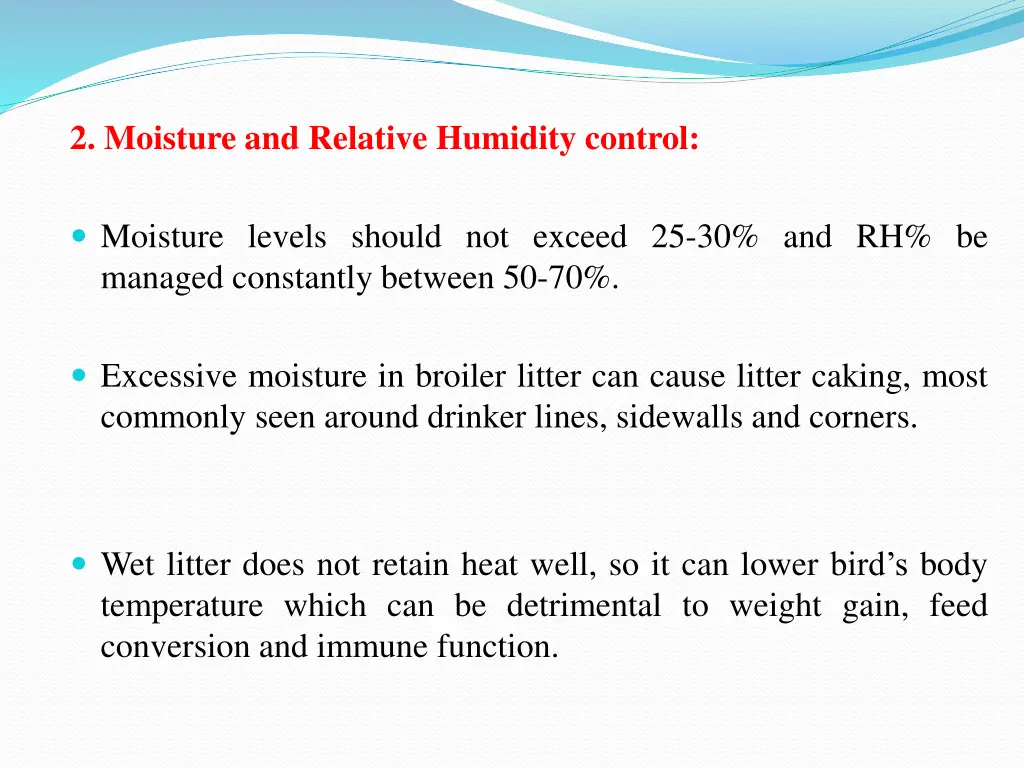 2 moisture and relative humidity control