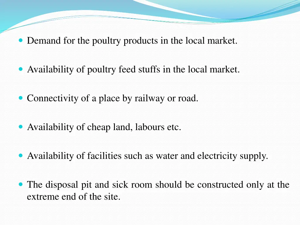 demand for the poultry products in the local