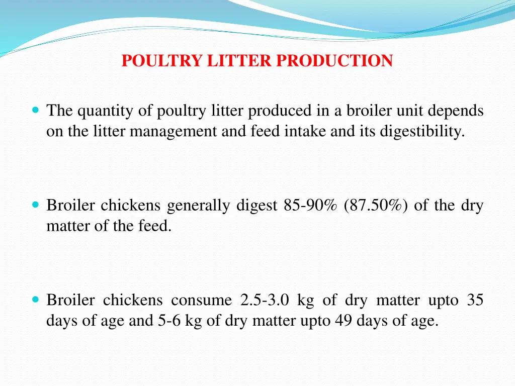 poultry litter production