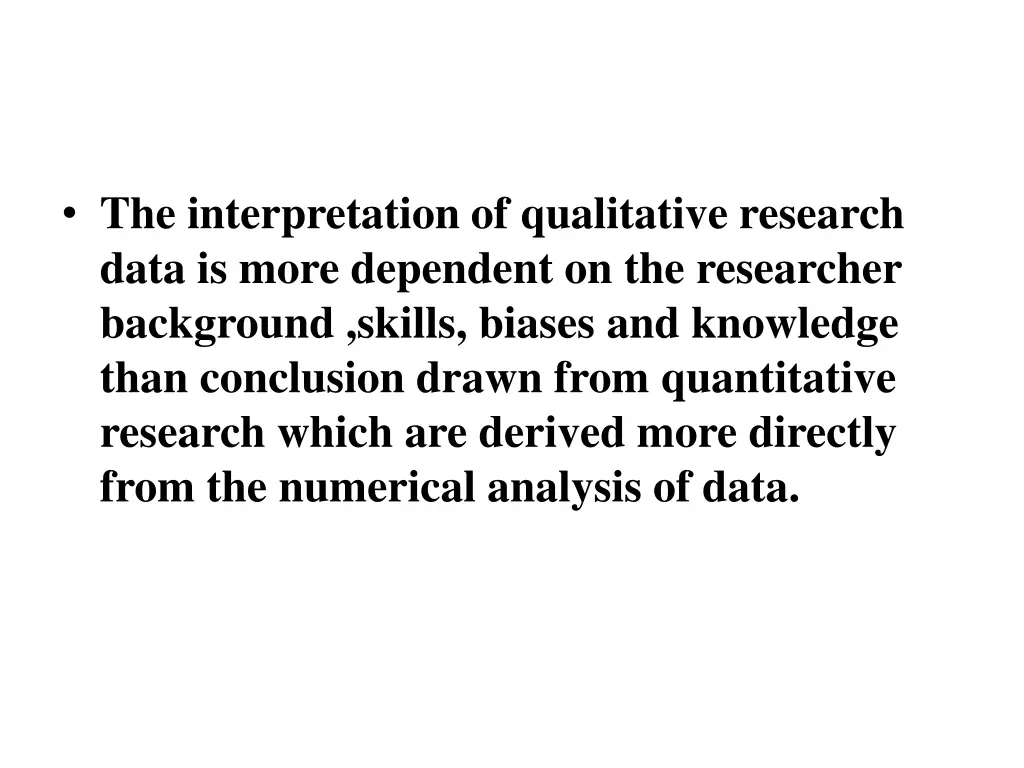 the interpretation of qualitative research data