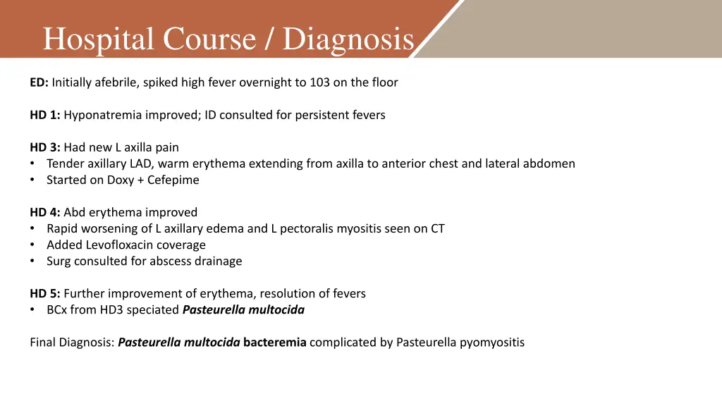 hospital course diagnosis