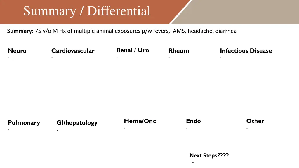 summary differential