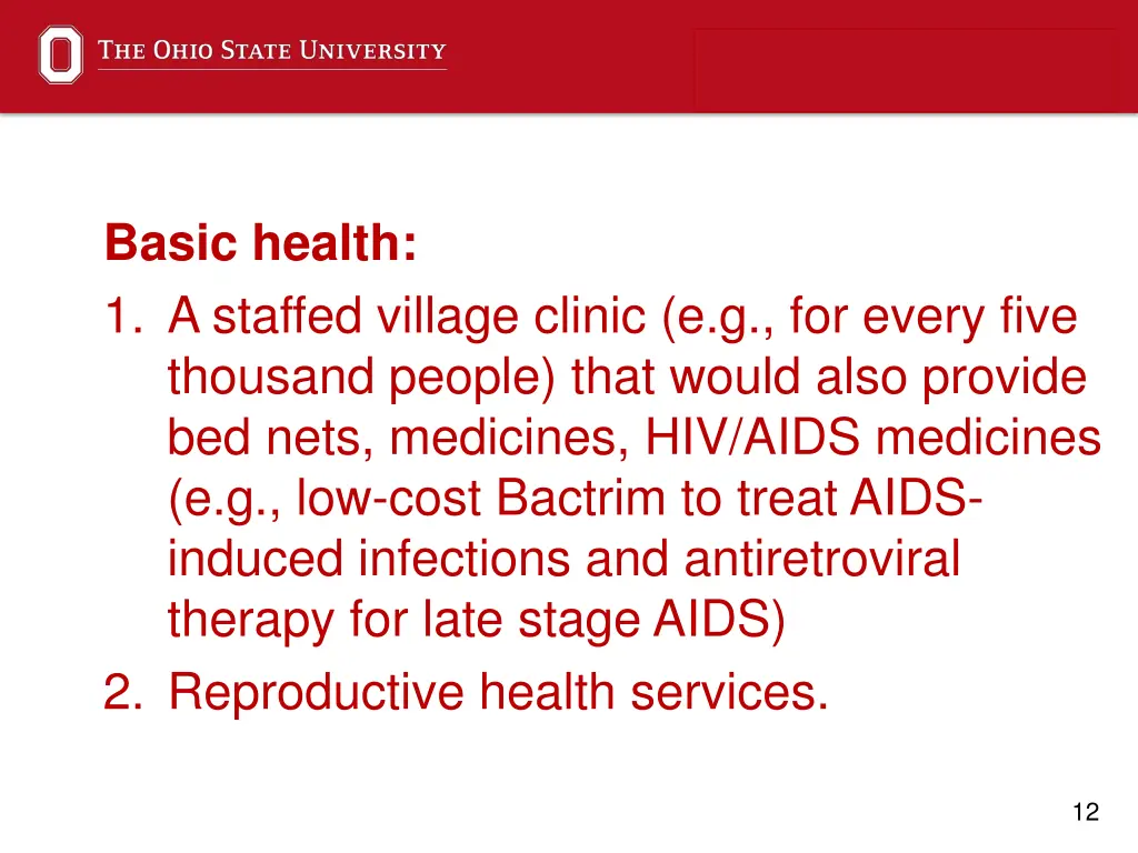 basic health 1 a staffed village clinic