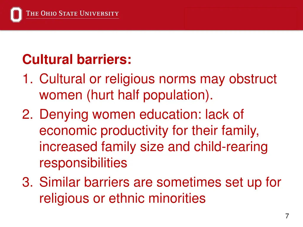 cultural barriers 1 cultural or religious norms