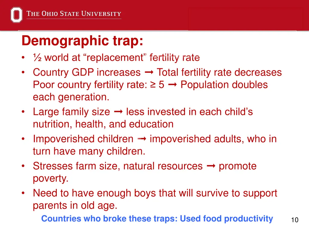 demographic trap world at replacement fertility