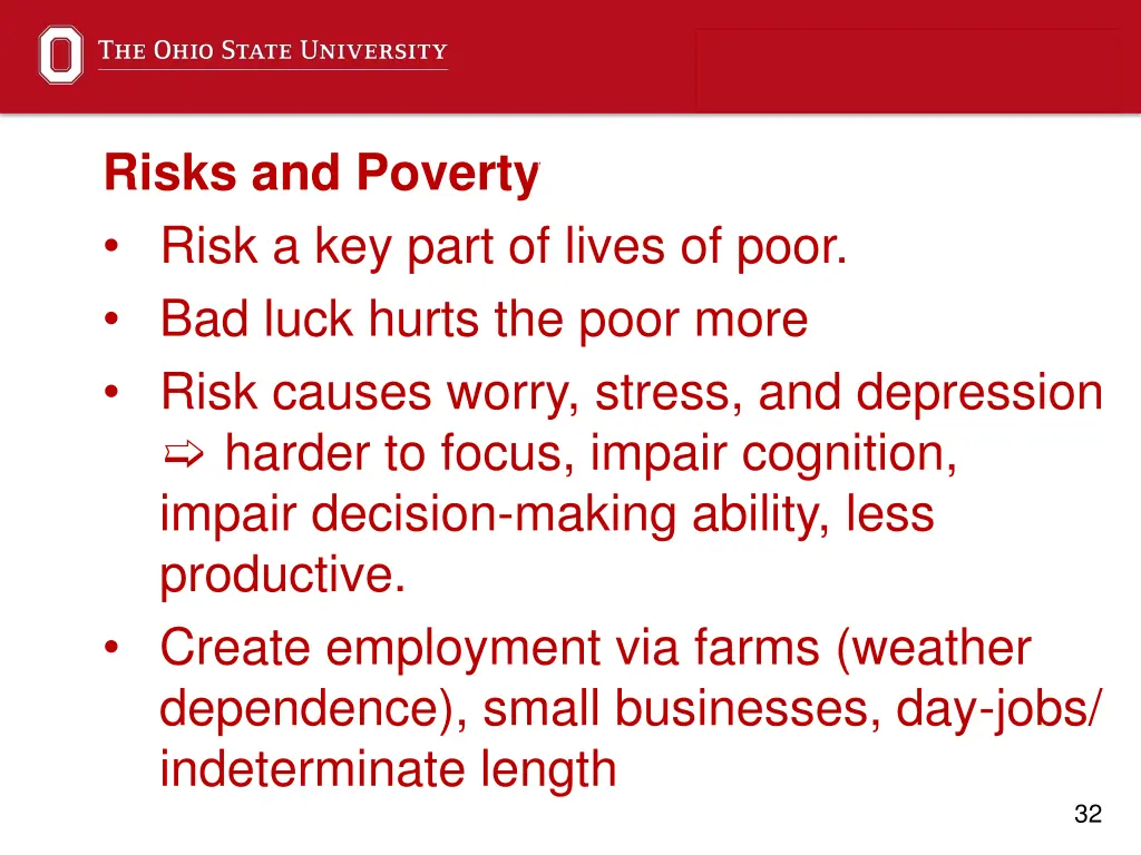 risks and poverty risk a key part of lives