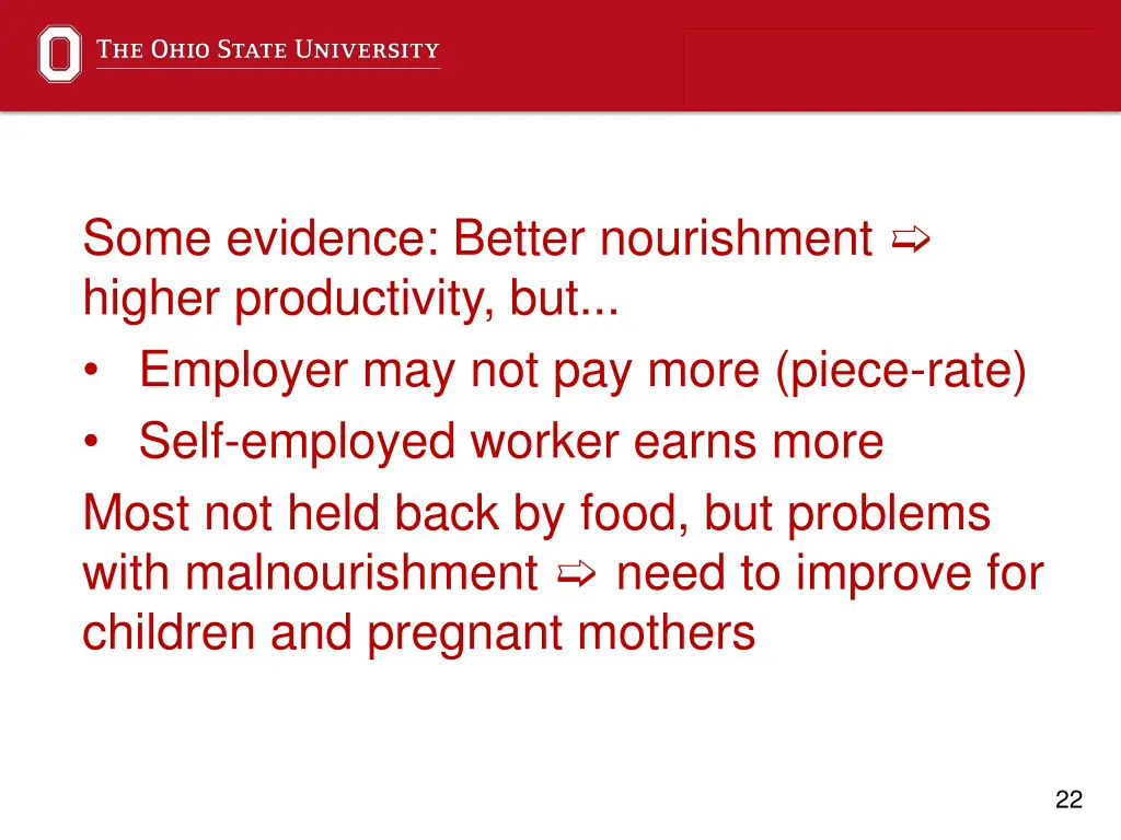 some evidence better nourishment higher