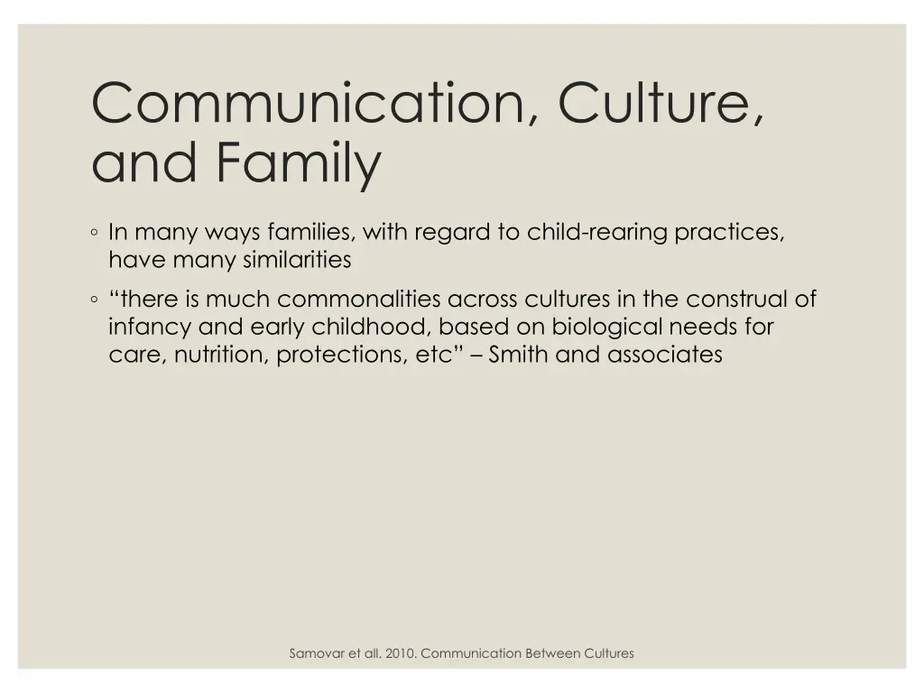 communication culture and family