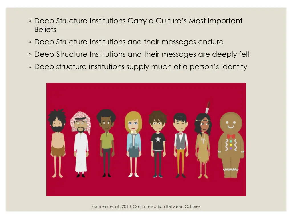 deep structure institutions carry a culture