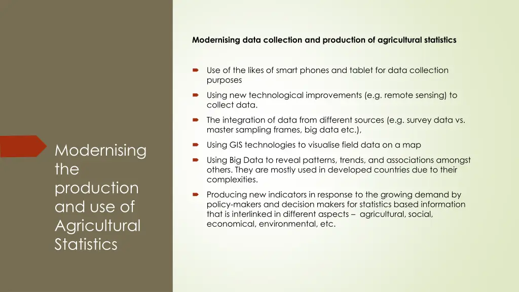 modernising data collection and production