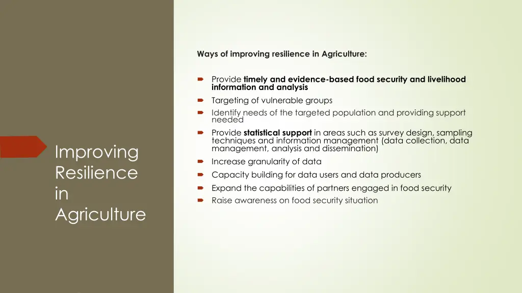 ways of improving resilience in agriculture