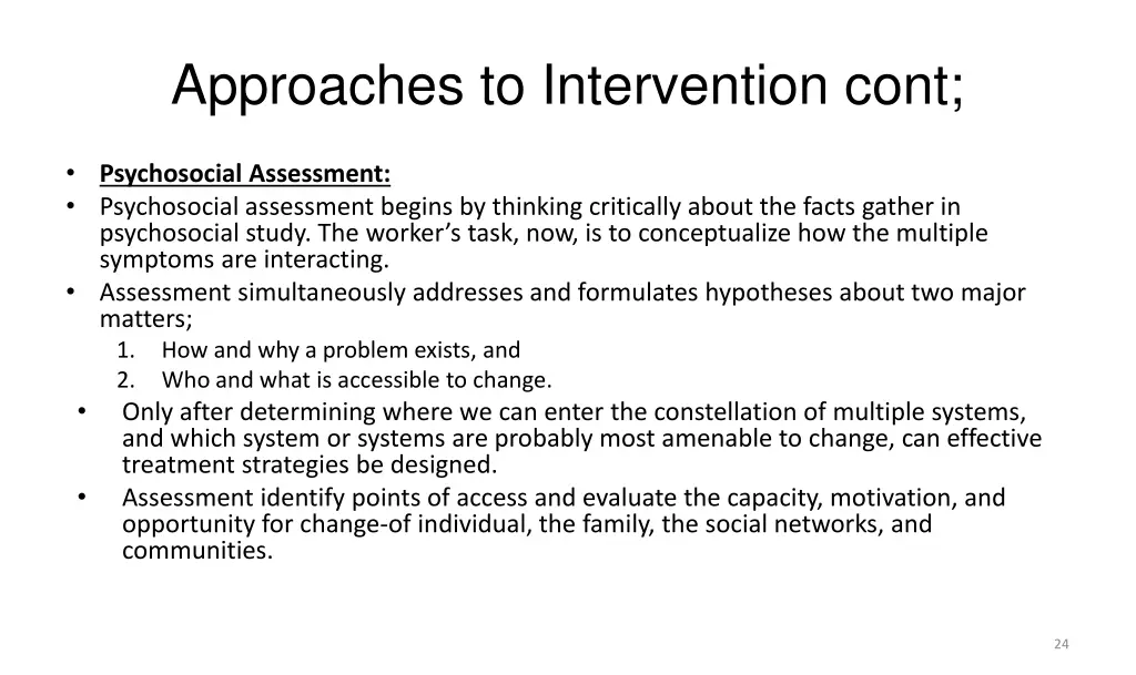 approaches to intervention cont 3