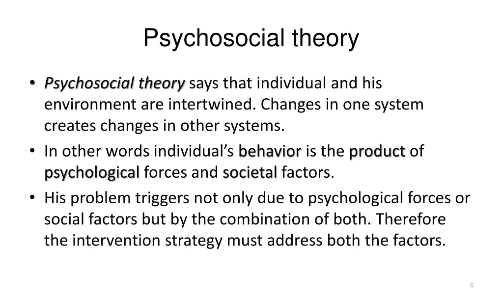 psychosocial theory