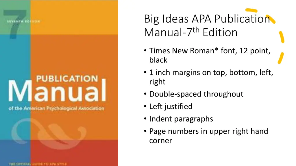 big ideas apa publication manual 7 th edition