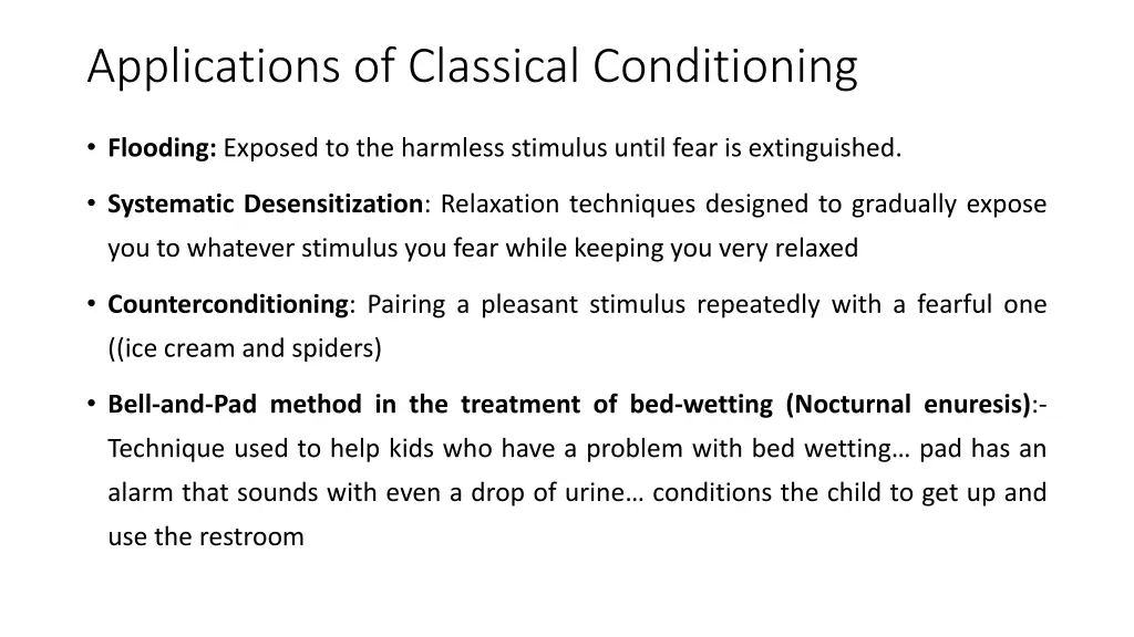 applications of classical conditioning