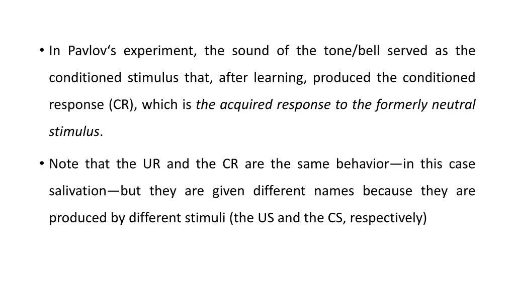 in pavlov s experiment the sound of the tone bell