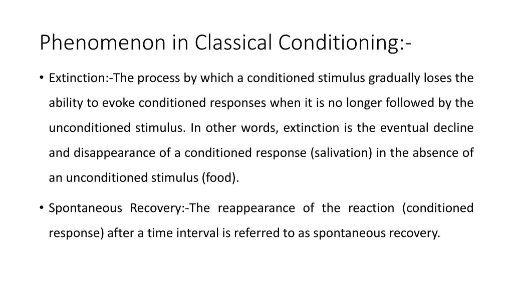 phenomenon in classical conditioning 1