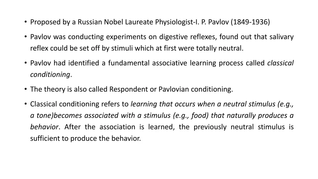 proposed by a russian nobel laureate physiologist