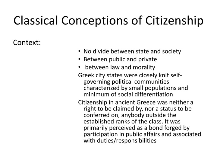 classical conceptions of citizenship