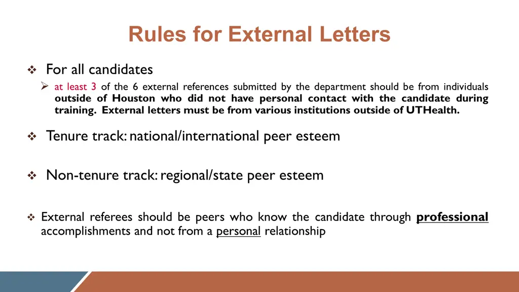 rules for external letters