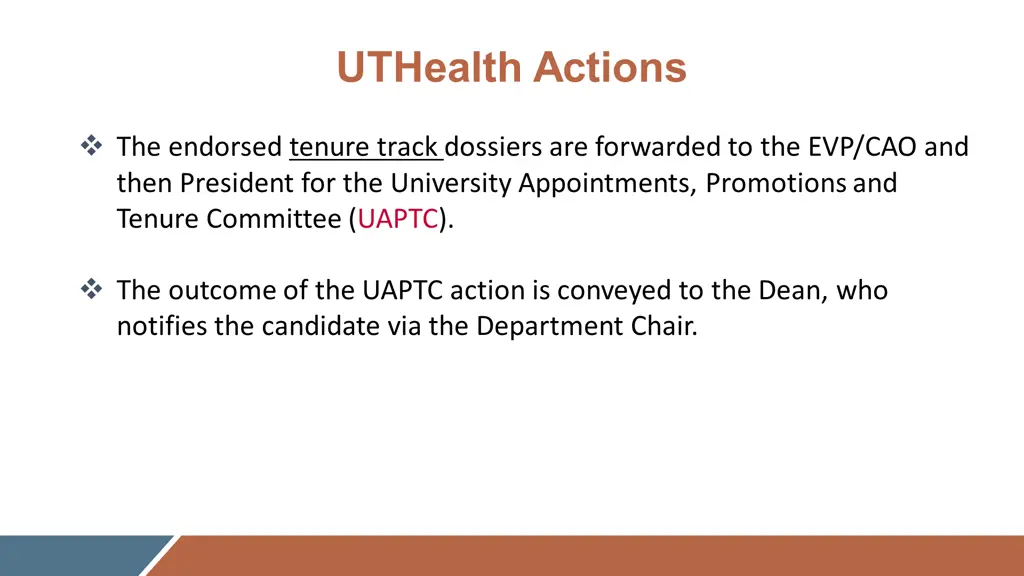 uthealth actions