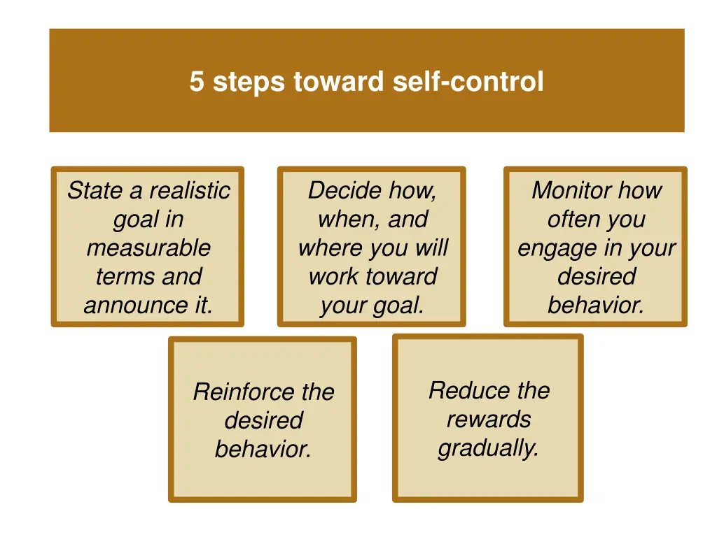 5 steps toward self control