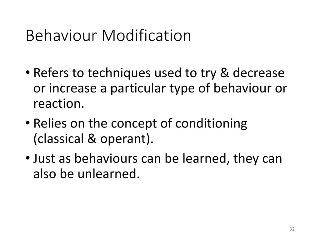 behaviour modification