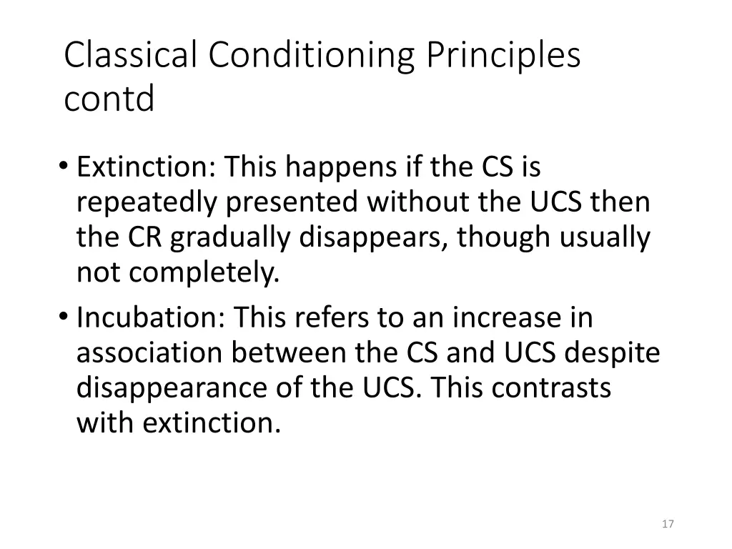 classical conditioning principles contd 1