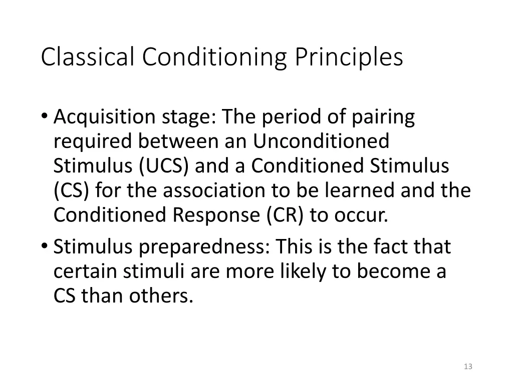 classical conditioning principles