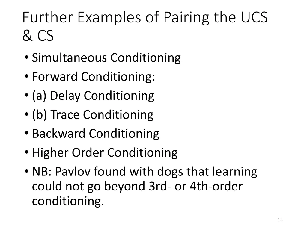 further examples of pairing