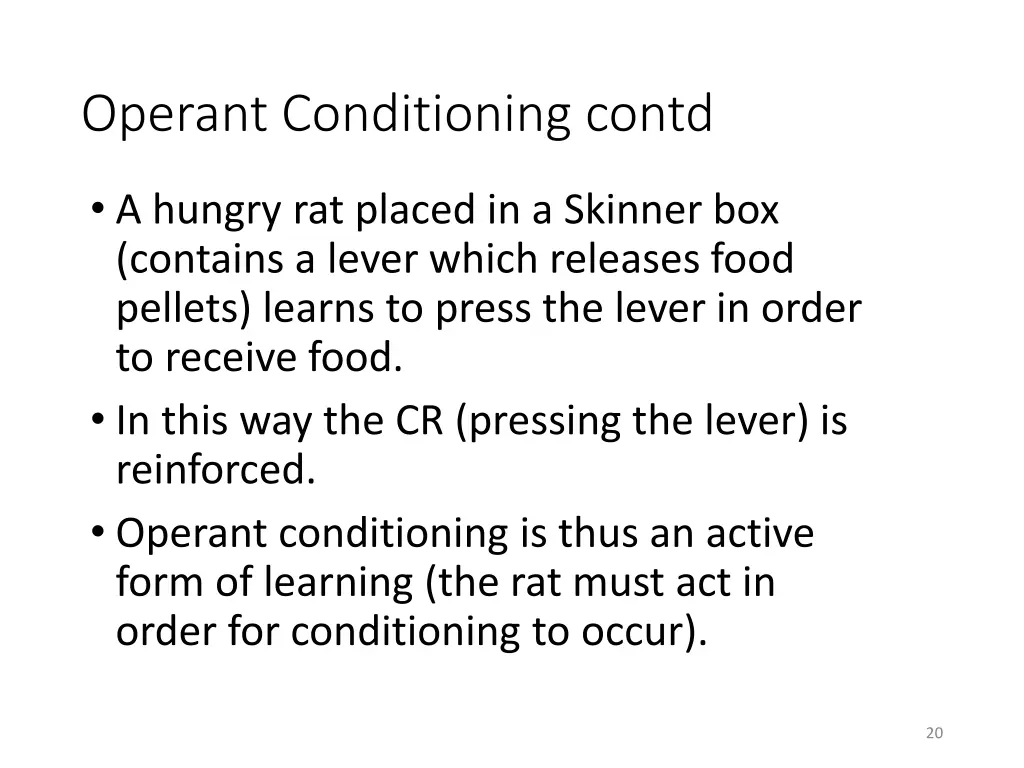 operant conditioning contd