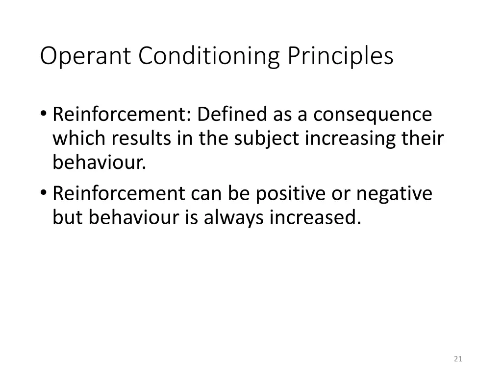 operant conditioning principles