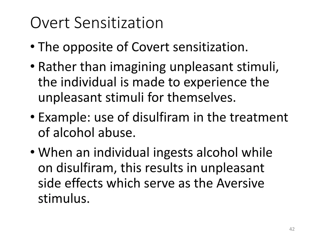 overt sensitization the opposite of covert