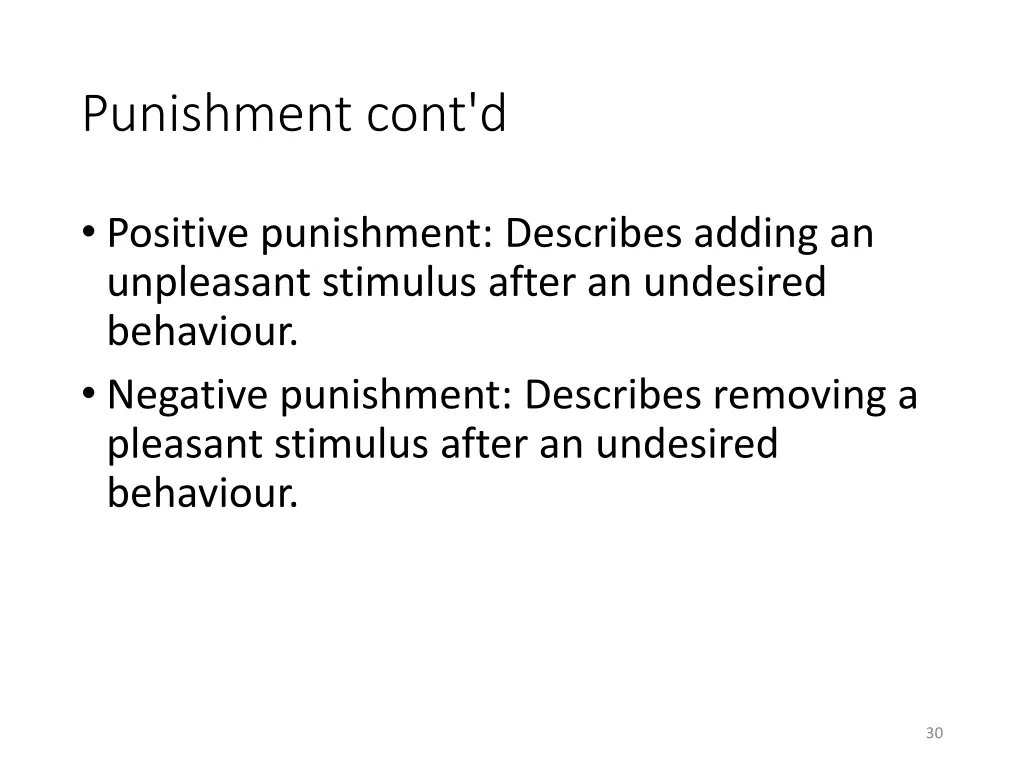 punishment cont d