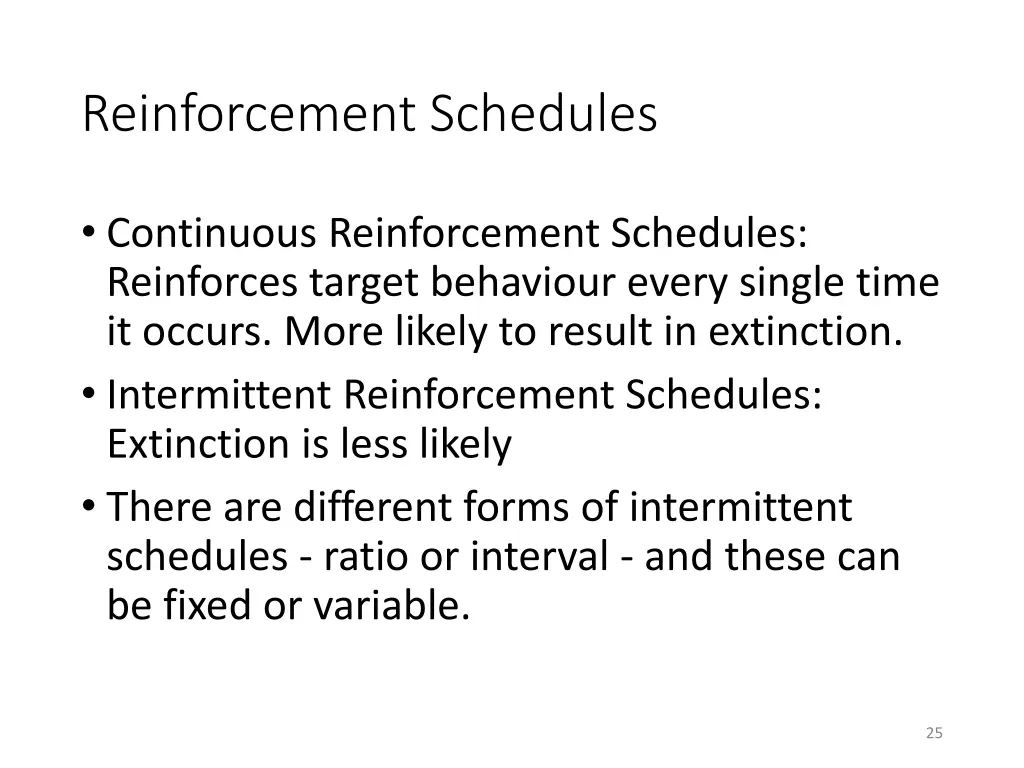 reinforcement schedules