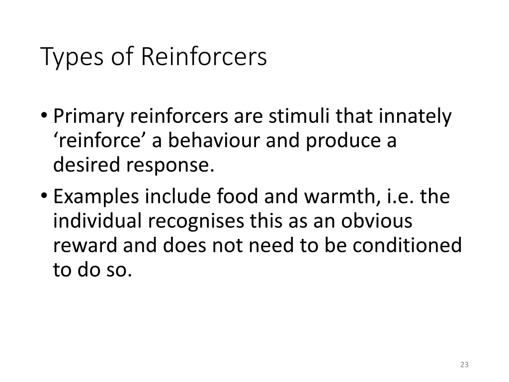 types of reinforcers