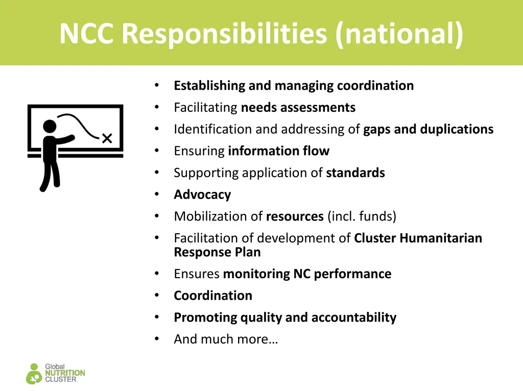 ncc responsibilities national